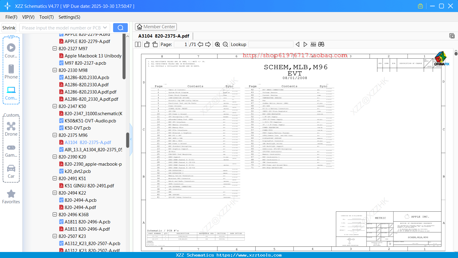 Laptop Apple A3104 820-2375-A